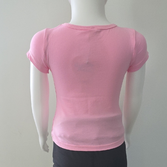 Pink Short Sleeve Tees with Graphic Design - Picture 2 of 3